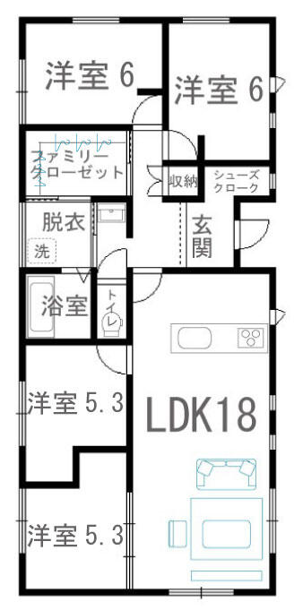 間取り 前面は私道です